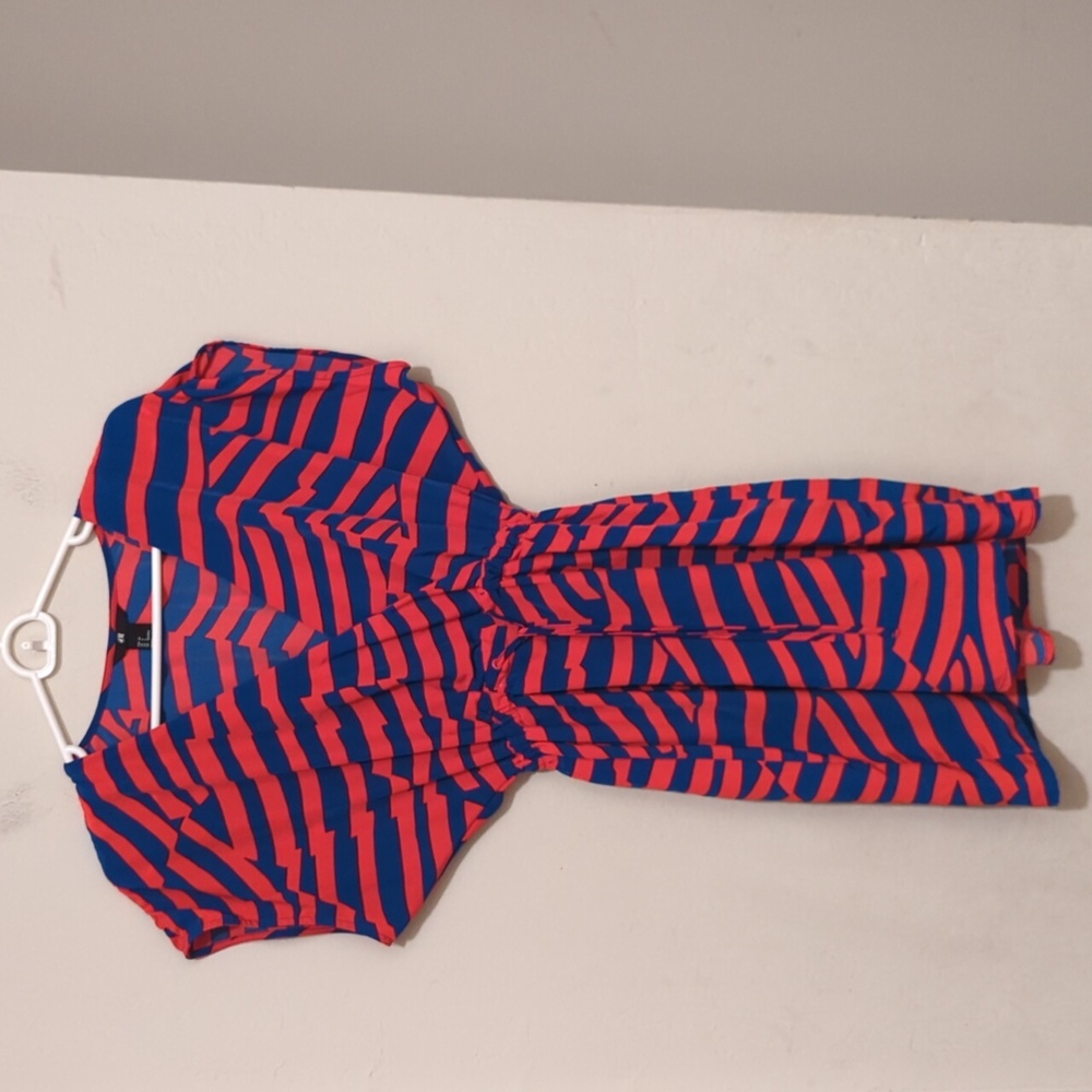 H&M striped blue and red dress size 4